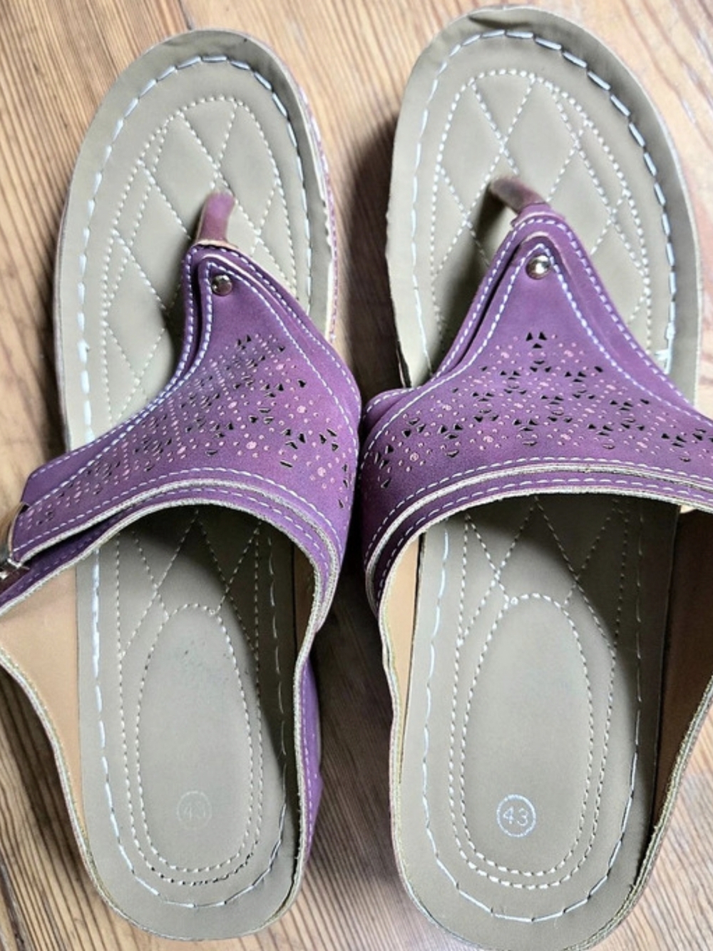 Perforated Sandals Purple US 8